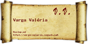 Varga Valéria névjegykártya